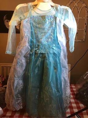 Disney parks frozen Elsa dress girls size 5/6 w/ purse & crown